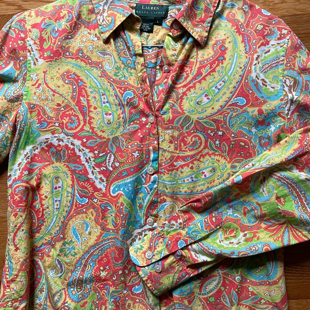 Multi-colored paisley Lauren- Ralph Lauren blouse